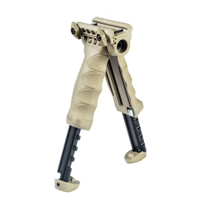 Tactical Foregrip & Bipod TPOD G2 Light Holder Grip Rotating TAN - Click Image to Close