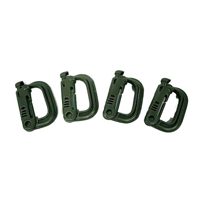 4pcs Grimloc Buckle Carabiner D-Ring Locking Molle Clips Snap OD - Click Image to Close