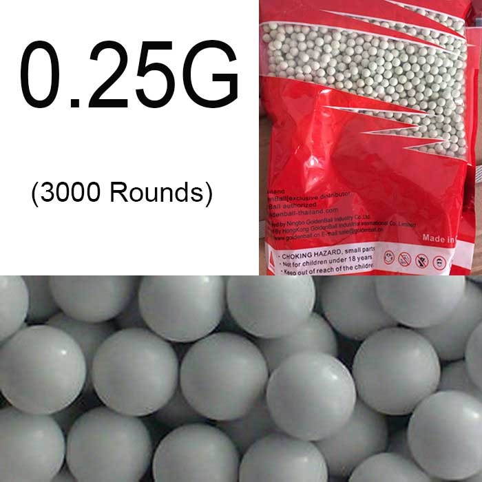 Airsoft 6mm 0.25g Plastic Hardness BB(3000rd) Premuim Ammo - Click Image to Close