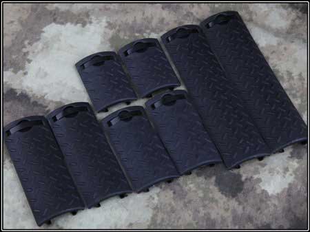 Tactical ERGO Diamond Plate Rail Cover 8 pcs Set Black