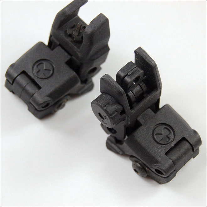 MP MBUS Back Up Front and Rear Sight Black