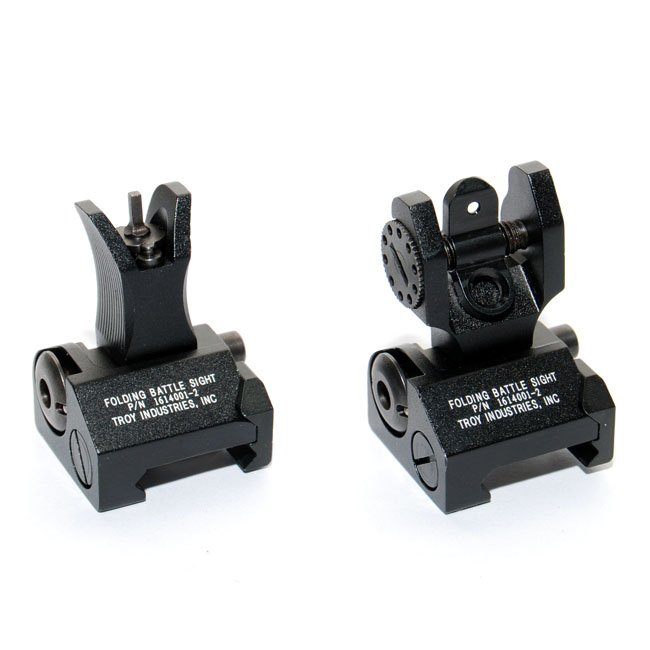 HI Troy Metal Front and Rear Folding Battle Sight TRS-1 BK - Click Image to Close