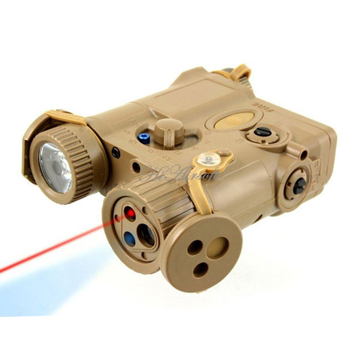 AN/PEQ-16A Integrated LED Flashlight + Red Laser Sight Module Tan