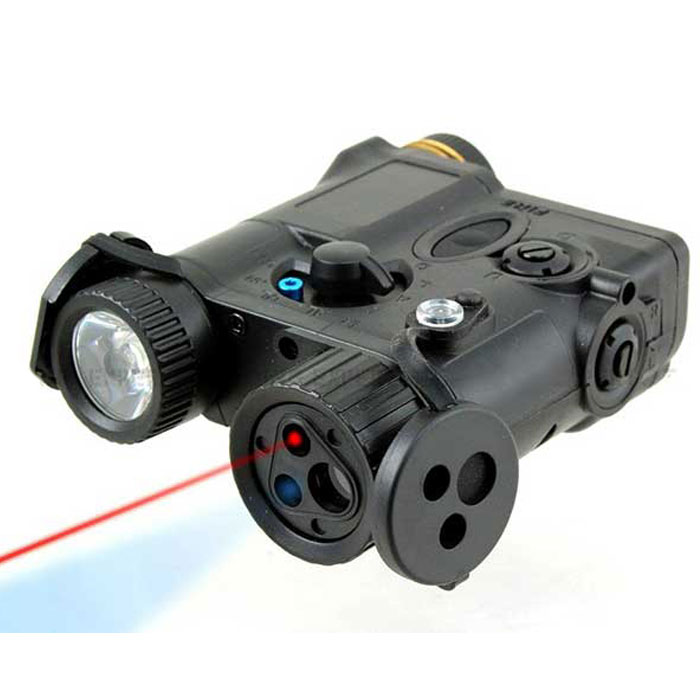 AN/PEQ-16A Integrated LED Flashlight + Red Laser Sight Module BK - Click Image to Close