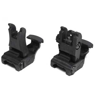 Tactical Folding ARMS 71L Front & Rear Sights Flip-Up Set RIS (BK) - Click Image to Close