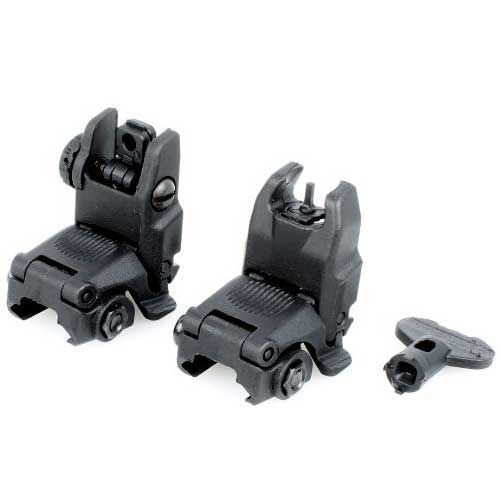 FA PTS Gen2 Front & Rear Sight Folding Back-up Iron Sight BK - Click Image to Close