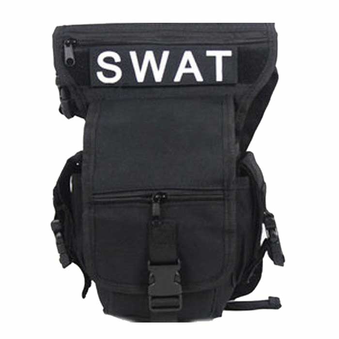 SWAT Drop Leg Utility Waist Pouch Carrier Thigh Bag Fanny Pack BK - Click Image to Close