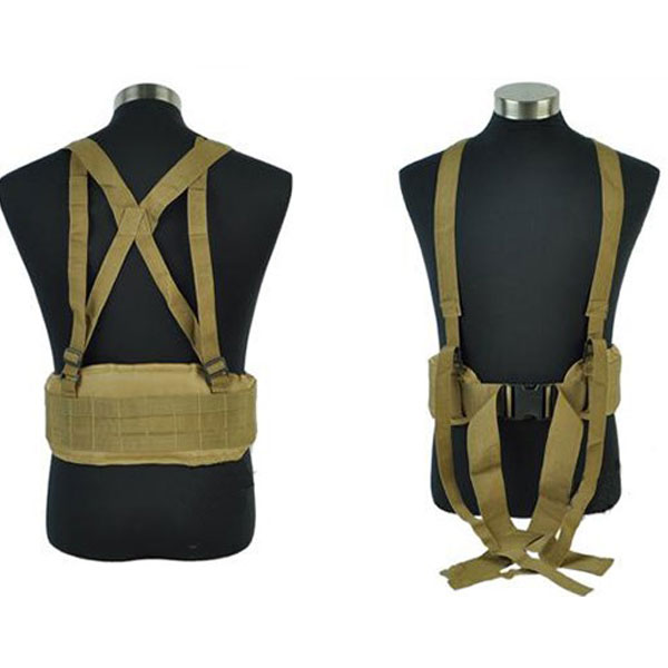 Molle Tactical Combat Waist Padded Belt Police Security Belts DE