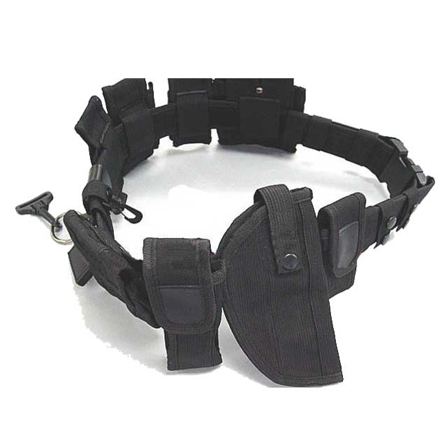 Police Officer Guard Law Utility Kit Nylon Duty Belt w/ Pouch System - Click Image to Close