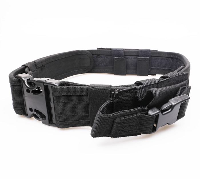 Tactical Belt Military Police Duty Belts with Pouch Molle Lock BK