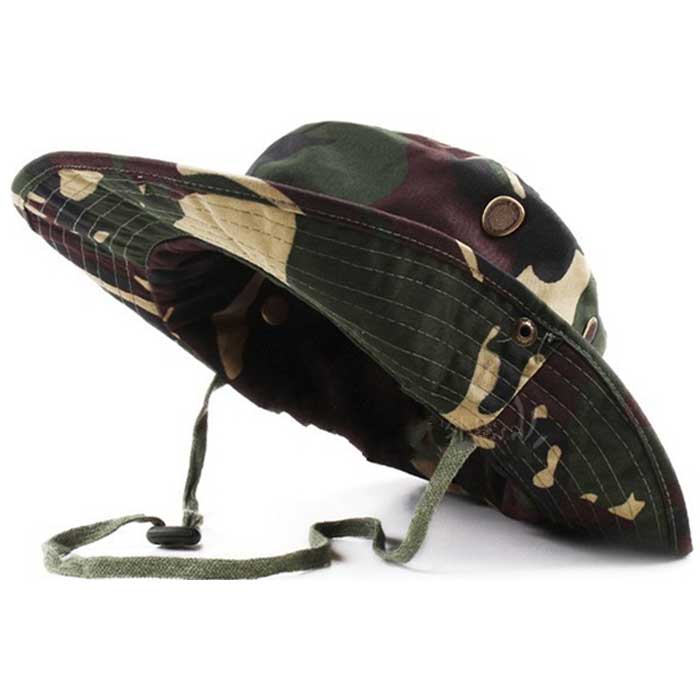 Wide Brim Boonie Cap Military Hunting Fishing Cap Outdoor Sun Hat CL - Click Image to Close