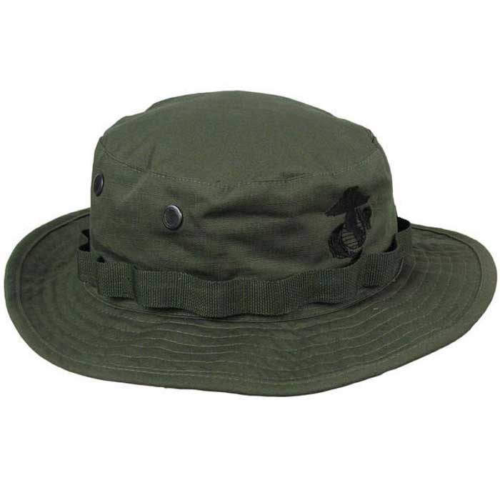 Wide Brim Bucket Hat Military Boonie Cap Hunting Fishing Sun Hat OD - Click Image to Close