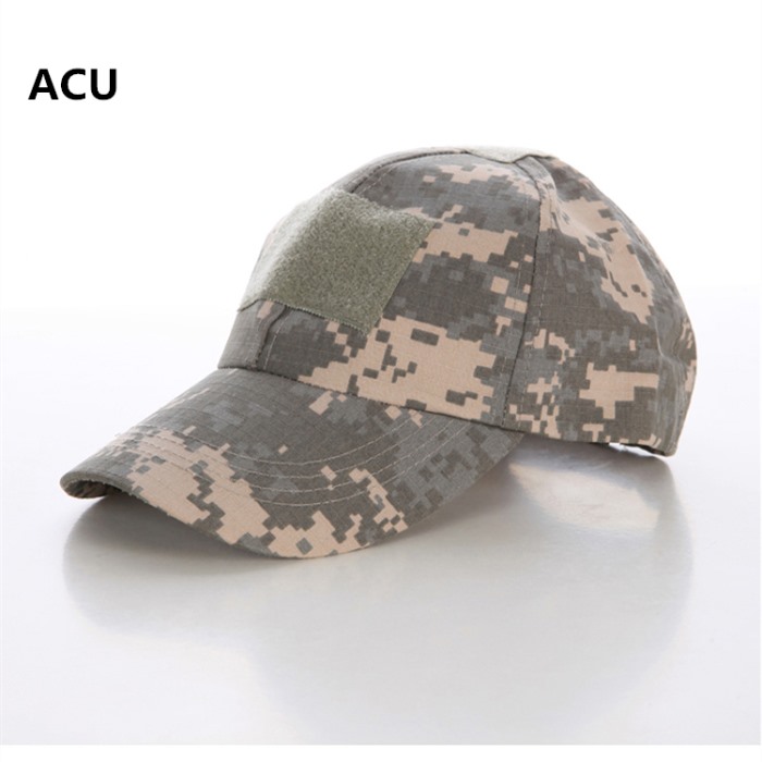 Adjustable Tactical Baseball Cap with Velcro Military Sport Hat ACU