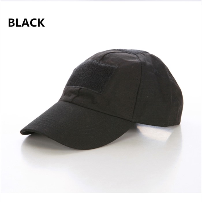 Adjustable Tactical Cap Military Sun Hat with Velcro Baseball Cap BK - Click Image to Close