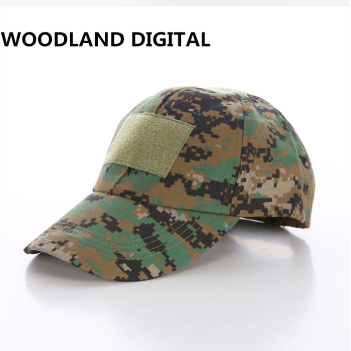 Adjustable Tactical Camo Cap Military Airsoft Baseball Cap Velcro DC