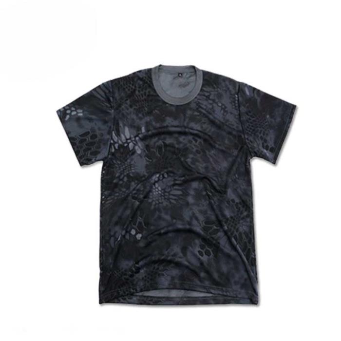 Python Hunting T-shirt Short Sleeve Quick-drying Tee Python Black - Click Image to Close