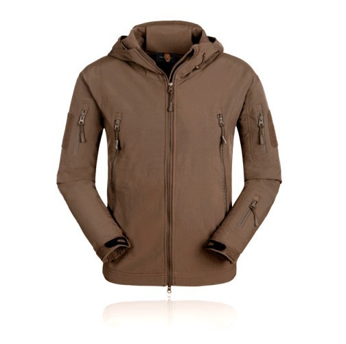 Tactical Outdoor Thick Waterproof Shark Skin Jacket Coat Brown - Click Image to Close