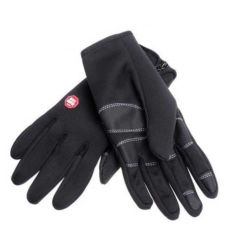 Outdoor Gloves Windstopper Waterproof Windproof Mixed Size Black - Click Image to Close