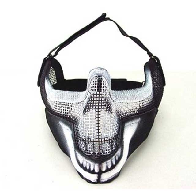 Airsoft Mask Stalker BAT Style Raider Mesh Mask Ghost Black