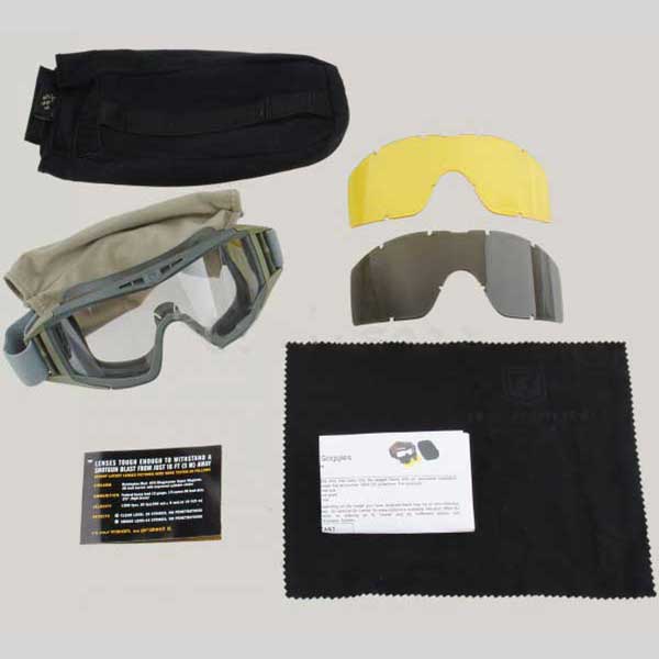 Lus Airsoft Hero Protective Tactical Goggle with 3 Lens OD