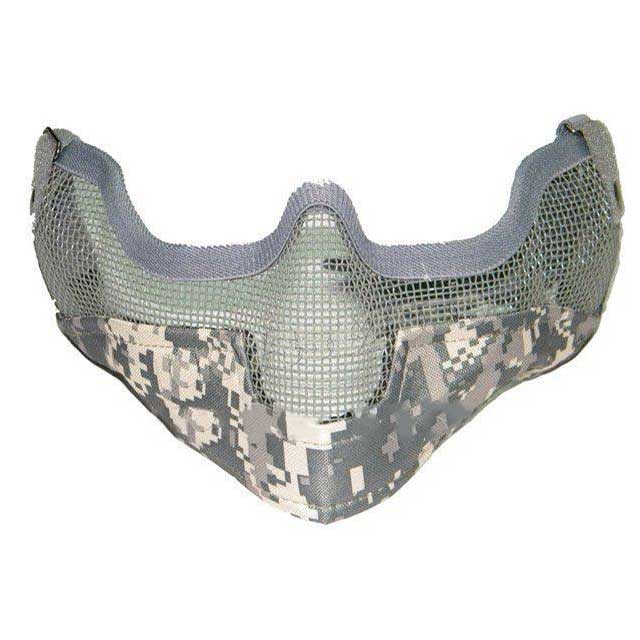 Airsoft V2 Tactical Half Face Mask Strike Metal Mesh ACU Camo - Click Image to Close