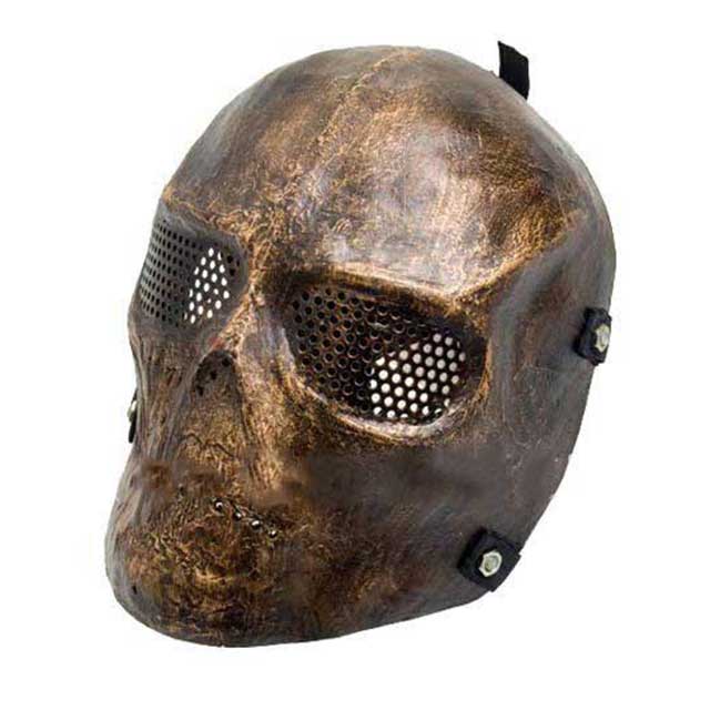 Airsoft Full Face Skull Mask Hard Plastic Copper Color - Click Image to Close