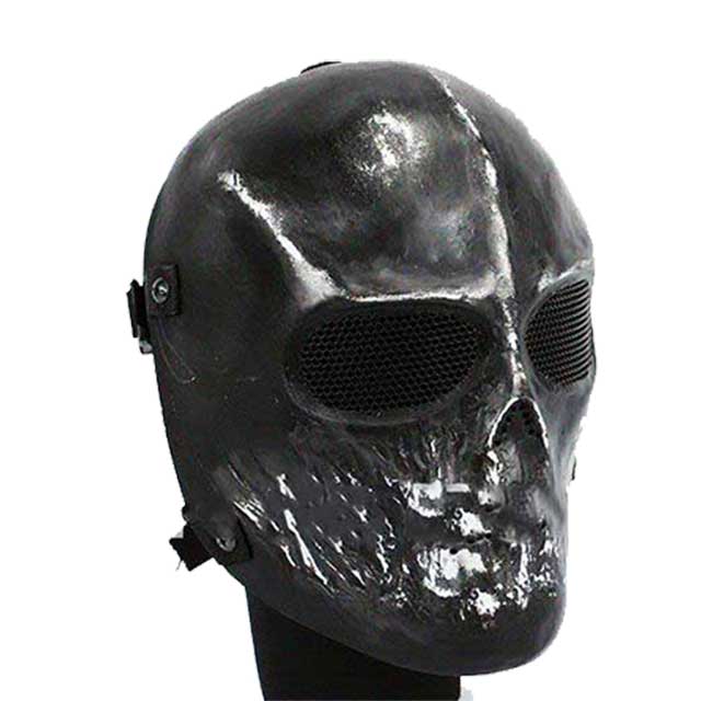 Full face ghost recon airsoft mesh goggle skull mask black - Click Image to Close