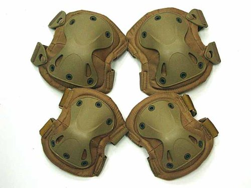 Airsoft Combat Paintball Knee&Elbow Pads Desert Tan - Click Image to Close