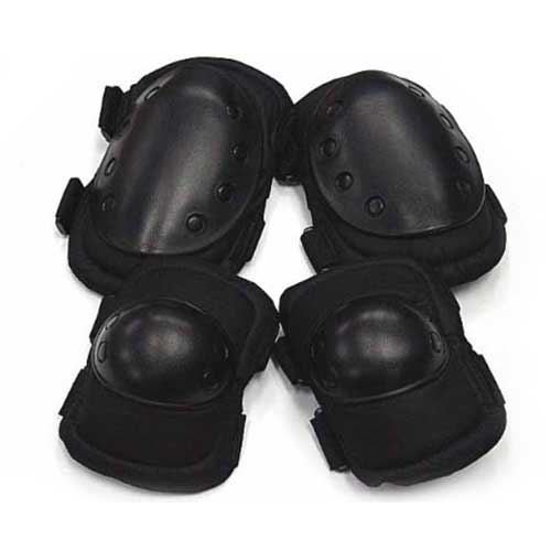 Airsoft Tactical Outdoor Skateboard Paintball 2 Knee & Elbow Pads BK