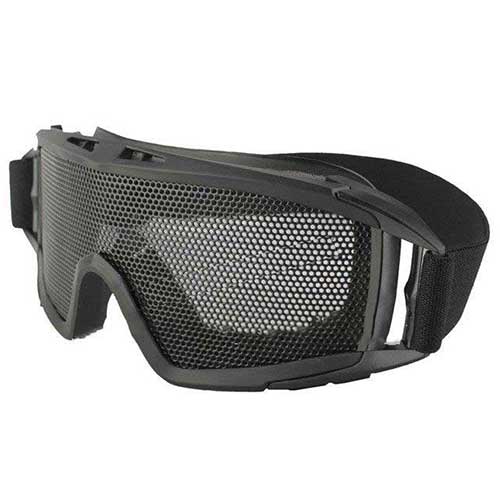 Cool Airsoft Tactical Goggles Metal Mesh Big Wide Black - Click Image to Close