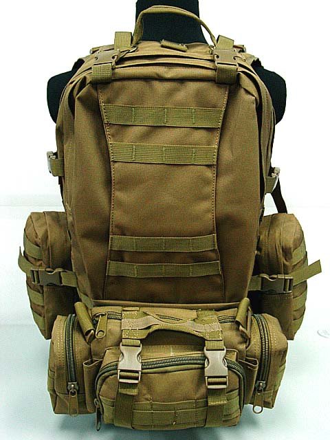 SWAT Tactical Molle Assault Backpack Brown Bag Coyote - Click Image to Close