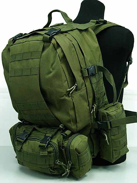 SWAT US Airsoft Tactical Assault Molle Climbing Trave Backpack OD - Click Image to Close