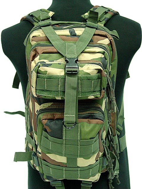 3L Waterproof Molle Backpack Military Assault Bag Camo Woodland - Click Image to Close