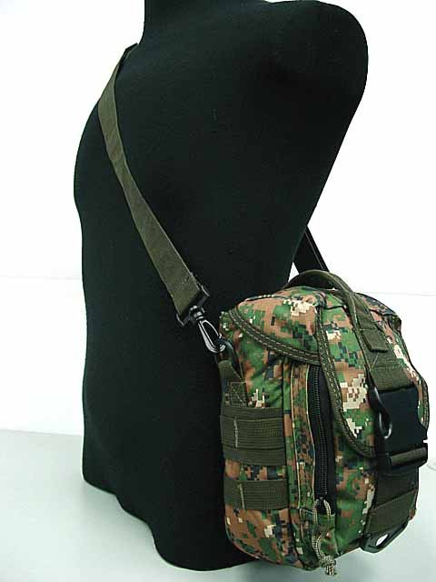 Airsoft Pouch Shoulder Bag Molle Tool Bag Webbing Strap Woodland - Click Image to Close