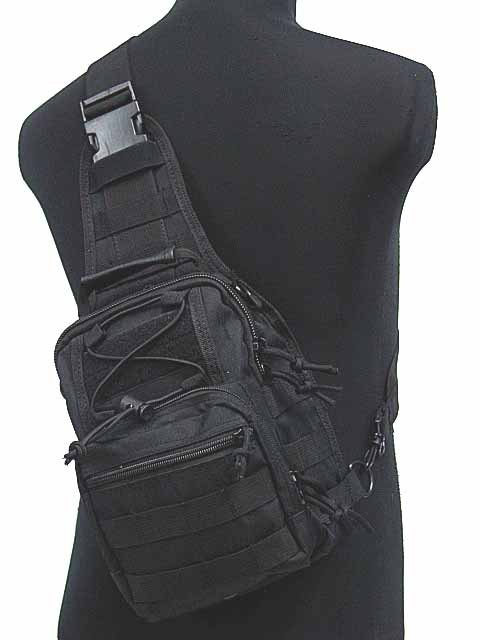 3-Way Pouch Molle Utility Gear Tactical Shoulder Sling Bag BK S