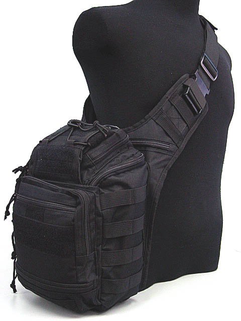 Tactical Gear Molle Shoulder Bag Breathable Multi Purpose Bags BK - Click Image to Close