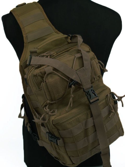 Airsoft Outdoor Durable Tactical Utility Gear Sling Bag Backpack DE - Click Image to Close