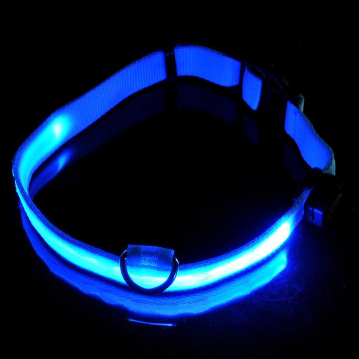 LED Dog Pet Flashing Light Up Safety Collar Blue - Click Image to Close