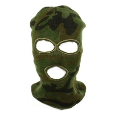 Green SWAT Full Face Protector Three Holes Knit Airsoft Mask - Click Image to Close