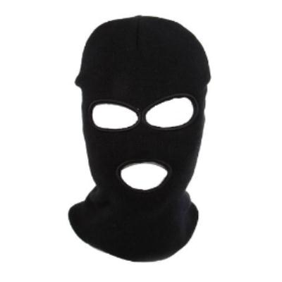 Black SWAT Full Face Protector Three Holes Knit Mask - Click Image to Close