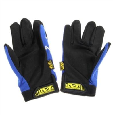 Full Fingers Gloves with Nylon and Rubber Blue for airsoft gear - Click Image to Close