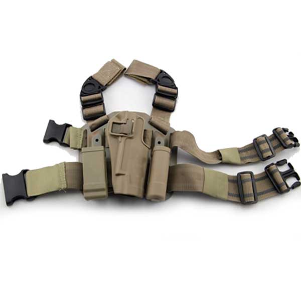 Tactical 1911 Drop Leg Holster Gun Pouch with Buckle for 1911 Tan