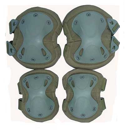 Brand New Tactical Knee & Elbow Protect Pad Set Green Y5058