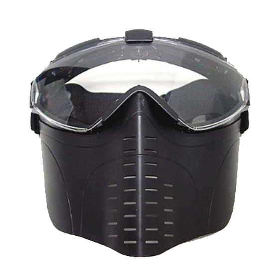 Full Face Tacticfal Proctive Goggle Airsoft Mask Black - Click Image to Close