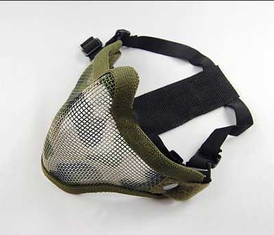 Airsoft Half Face Mask TMC V5 Strike Mesh Green CAMO - Click Image to Close