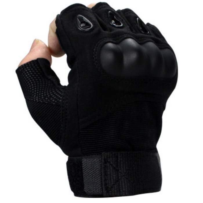 TMC Tactical Gloves Airsoft Sports Gear Half Finger Protect Glove BK - Click Image to Close