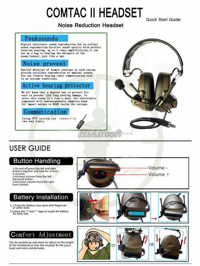 Comtac II Electronic Headsets