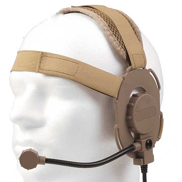 Tactical Bowman Evo III Headset Airsoft Mic Radio Boom 3 Radio TAN