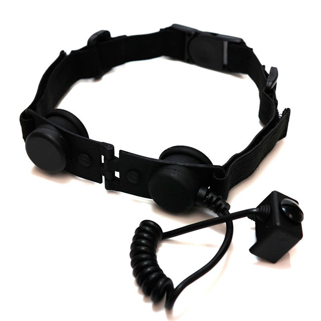 Tactical Throat Mic Adapter Comfortable Neck Band Bowman Headsets BK - Click Image to Close