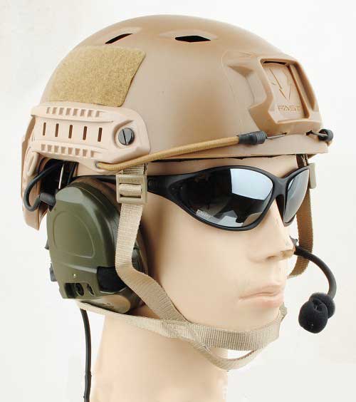 FAST Base Jump Helmet USMC Type Tan 4 position accessory